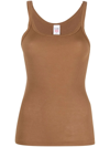 Re/done 60s Ribbed-knit Tank Top In Brown