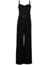 Jonathan Simkhai Rebecca Recycled Twill Bustier Jumpsuit In Black