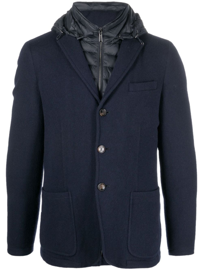 Moorer Padded Wool Jacket In Blau