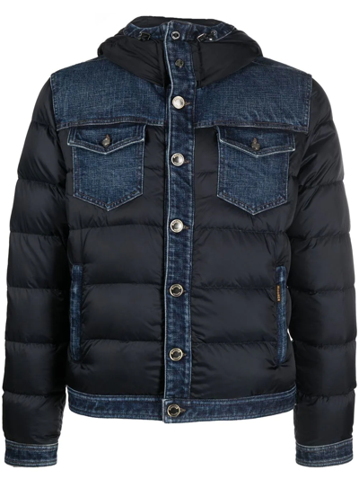 Moorer Button-up Padded Jacket In Blau