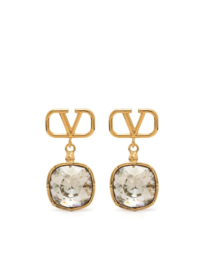 Valentino Garavani Vlogo Crystal-embellished Earrings In Mh5