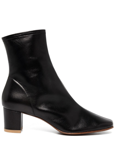 By Far Sofia Leather Ankle Boots In Black