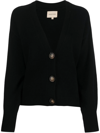Loulou Studio Zanzibar V-neck Cardigan Sweater In Schwarz