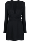 THE ANDAMANE RUCHED-WAIST MINI DRESS