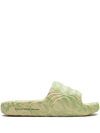 Adidas Originals Adidas Adilette 22 Slides 'magic Lime Desert Sand' In Nude