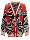 Philosophy Di Lorenzo Serafini Multicolor Inlaid Wool Oversize Cardigan Woman In Multicolor