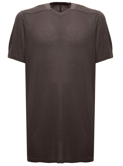 Rick Owens Brown Viscose And Silk T-shirt  Woman In Beige