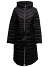 Michael Michael Kors Binding Black Nylon Long Down Jacket M Michael Kors Woman In Black