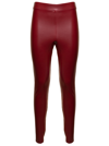 Michael Michael Kors Red Leatheret Leggings M Michael Kors Woman In Red