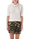 ALESSANDRA RICH CRYSTALS EMBELLISHMENT SWEATER