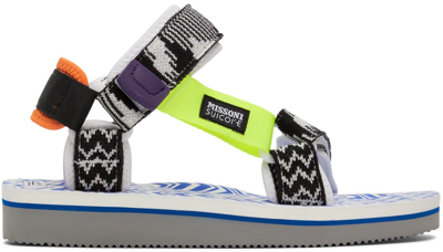 Suicoke Multicolor Missoni Edition Depa Sandals In Black,white