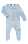 Paigelauren Babies' Long Sleeve Front Zip Footie In Marble Blue