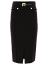 Elisabetta Franchi Black Pencil Skirt With Studs In Black