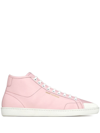 Saint Laurent Court High-top Sneakers With Round Toe In Rosa
