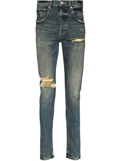Purple Brand Distressed Slim-cut Jeans In Nude
