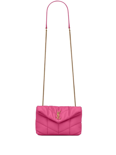 Saint Laurent Mini Puffy Shoulder Bag In Rosa