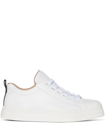 Chloé Chloe White Leather Lauren Low-top Sneakers