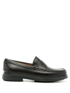 FERRAGAMO LEATHER PENNY LOAFERS