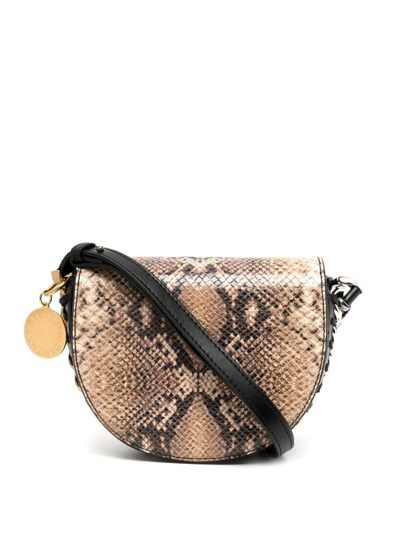 Stella Mccartney Frayme Foldover-top Shoulder Bag In Braun