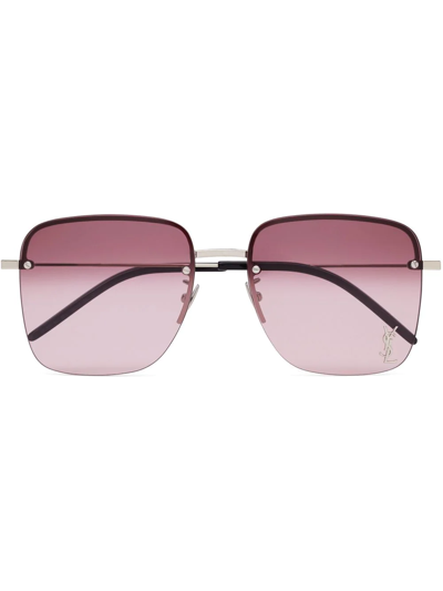 Saint Laurent Logo-letter Gradient Sunglasses In Rosa