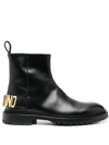 MOSCHINO LOGO-LETTERING BOOTS