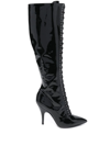 MOSCHINO FAUX LACE-UP POINTED BOOTS