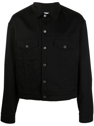Moschino Logo-print Denim Jacket In Black