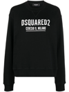 Dsquared2 Crewneck Logo Printed Sweatshirt In Schwarz