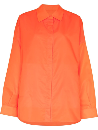 The Frankie Shop Women's Perla Oversized Shirt Jacket In Orange