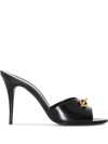 Saint Laurent Le Maillon 95mm Heel Sandals In Black