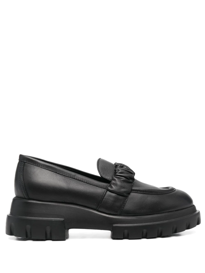 Agl Attilio Giusti Leombruni Celeste Chunky-sole Loafers In Black