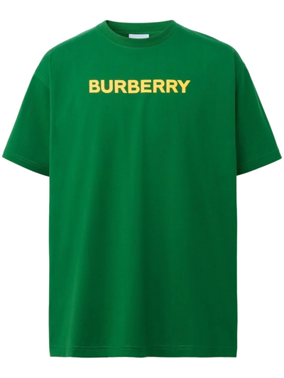 Burberry Harriston Logo-print Cotton-jersey T-shirt In Ivy