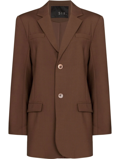 Sir. Notched-lapel Singe-breasted Blazer In Brown