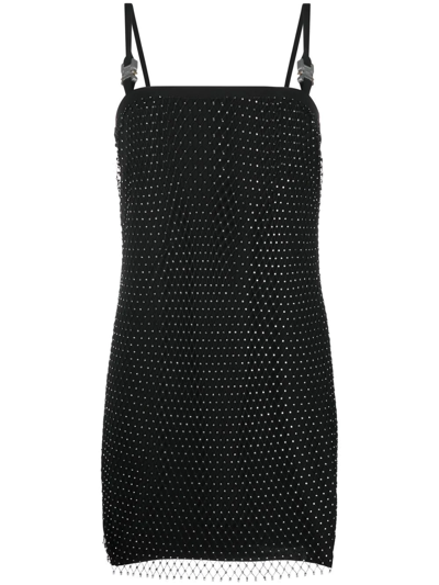Alyx Disco Rhinestone-embellished Crepe Mini Dress In Black