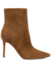 Veronica Beard Lisa Suede Stiletto Ankle Booties In Braun