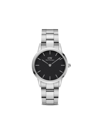 Daniel Wellington Unisex Iconic Link Silver-tone Stainless Steel Watch 36mm In Schwarz