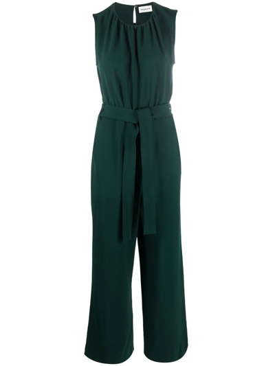 P.a.r.o.s.h. Sleeveless Tie-waist Jumpsuit In Grün