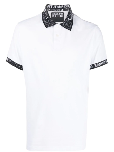 Versace Jeans Couture Logo-embroidered Polo Shirt In White