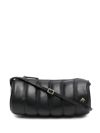 Manu Atelier Cylinder Padded Logo-plaque Shoulder Bag In Schwarz