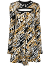 Versace Jeans Couture Savhed Dress With A Crew-up Of Long Hindrances And Sleeves Baroque Fantasy And All Over Women Versac In Schwarz
