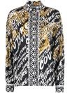 Versace Jeans Couture Brushed Logo-print Long-sleeve Shirt In Black