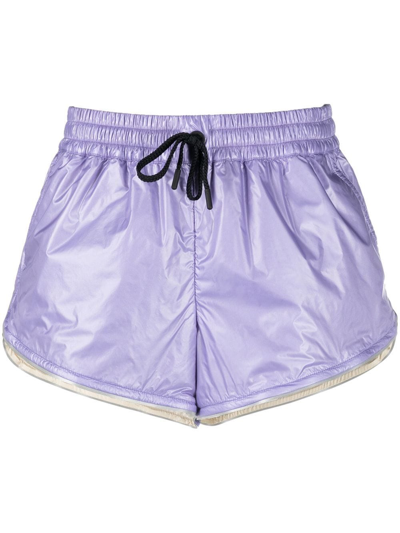 Moncler Drawstring Track Shorts In Purple