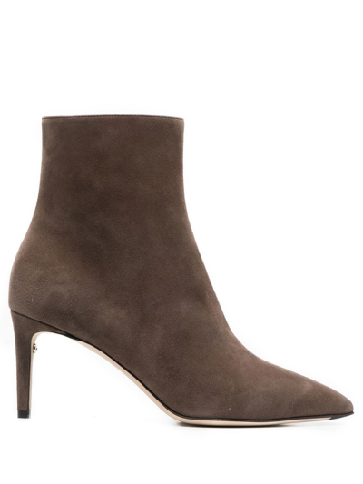 Ferragamo Bootie Suede Ankle Boots In Brown
