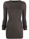 Rick Owens Long-sleeve Jumper Dress In Grau