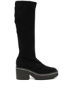Clergerie Anki 75mm Knee-high Suede Boots In Schwarz