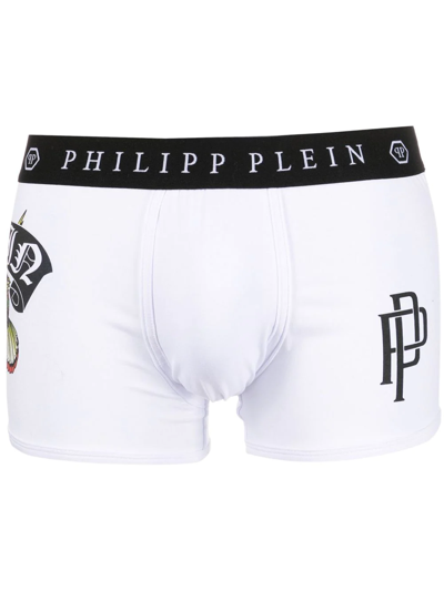 Philipp Plein Tattoo Patches Boxer Briefs In 白色