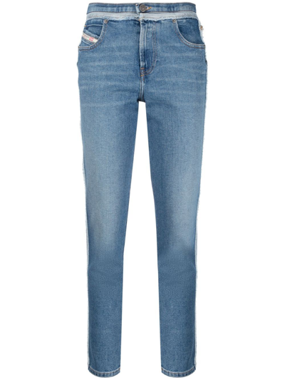 Diesel D-tail Mid-rise Slim-fit Jeans In Blue