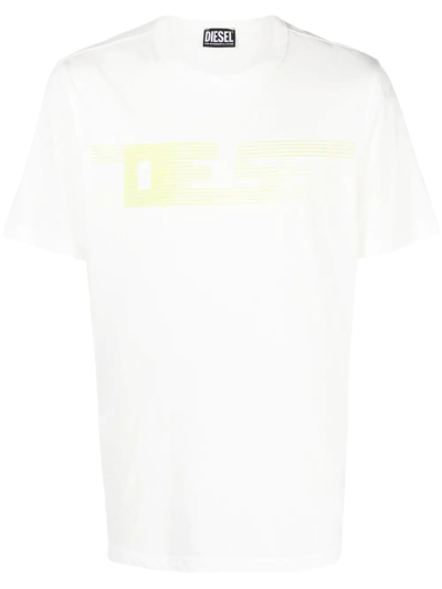 Diesel T-just-e19 Logo-print T-shirt In White