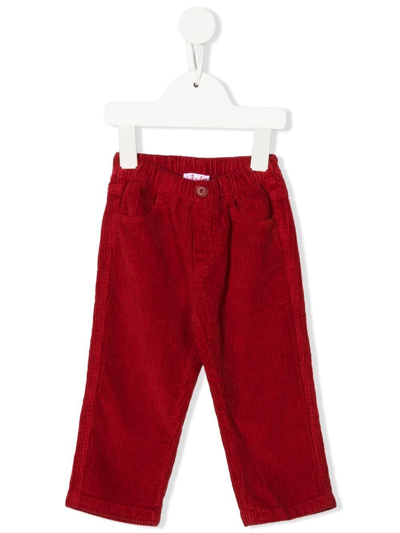 Il Gufo Babies' Corduroy Straight-leg Trousers In Red