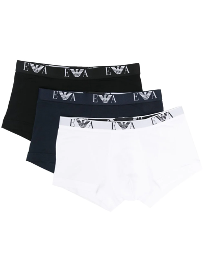 Emporio Armani Logo-waistband Boxers In White